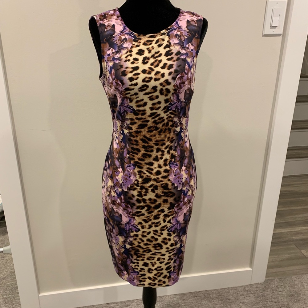 Boston Proper Floral Cheetah Print Bodycon 2